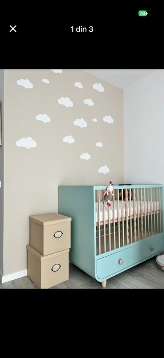 Vand patut de lemn albastru IKEA