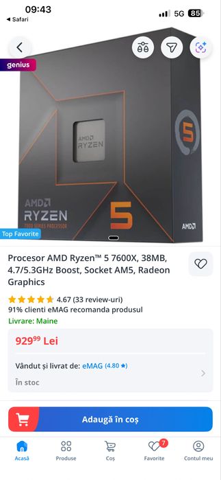 Procesor amd Ryzen 7600X
