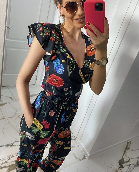 Дамски сет / комплект - панталон и блузка