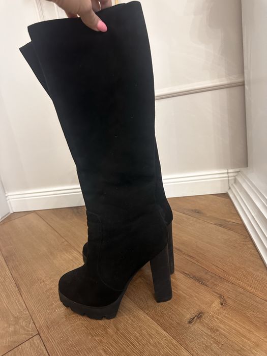 Сапоги замшевые