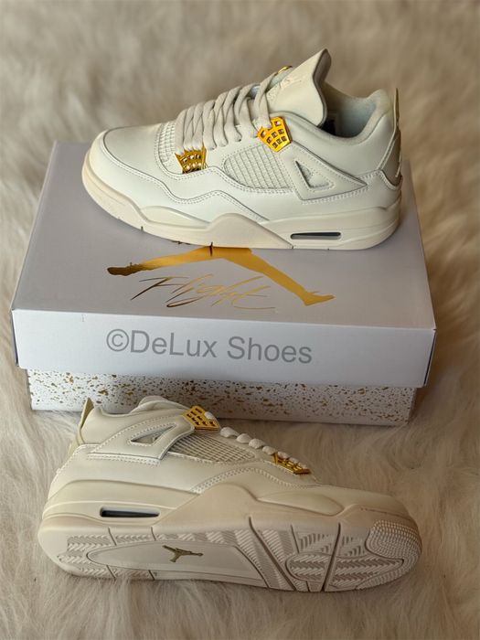 Air Jordan 4 Retro Metallic Gold White Oreo Cement Black Tech Nike