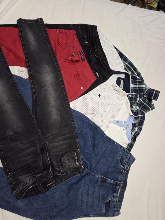 Комплект сет къси дълги дънки ризи