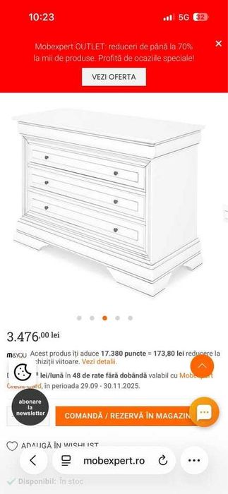 Set mobilier Mobexpert – model Jazz 2 (noptiere + comoda 4 sertare)