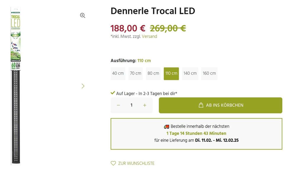 Vand Lampa acvariu  Dennerle trocal led 60W