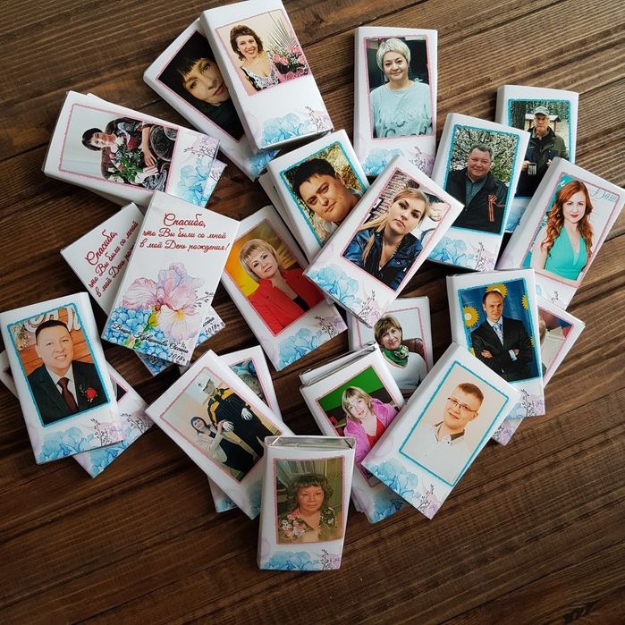 Праздничные шоколадки с фотографиями на заказ!