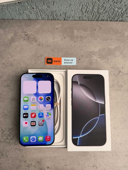 КАТО НОВ! iPhone 16 Pro Лизинг от 22€/мес Black Titanium 128GB черен