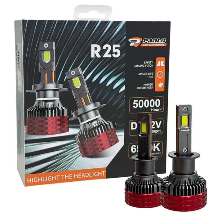 LED Крушки H3 65W CANBUS 6500K – Диодни Крушки R25 Комплект 2бр