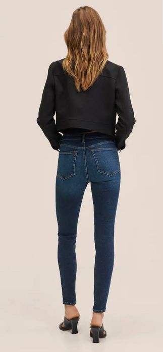 Blugi din bumbac cu talie înaltă Mango-noi