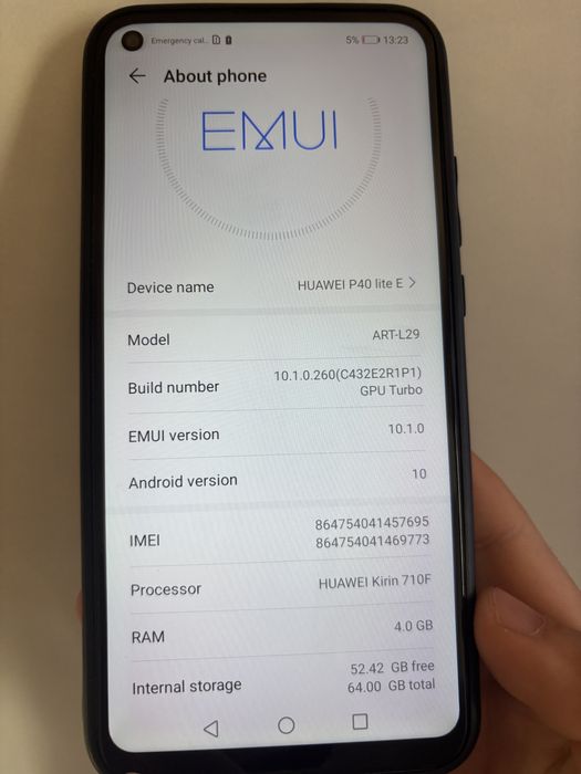 Vand huawei p40 lite e