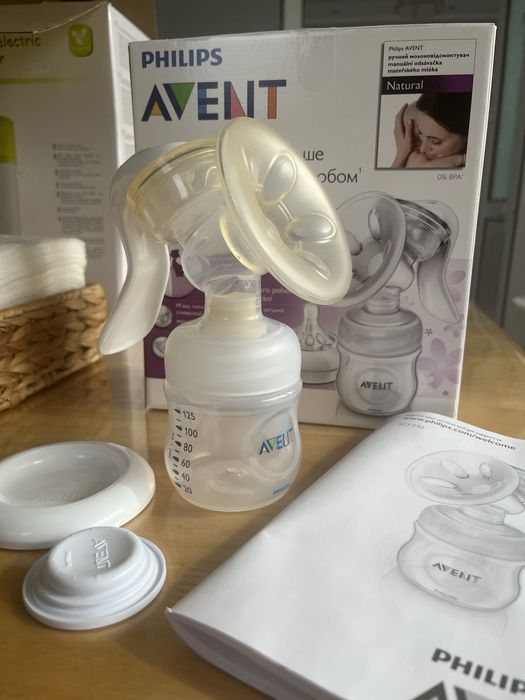 Ръчна помпа за кърма Philips Avent Natural + пликчета Lansinoh
