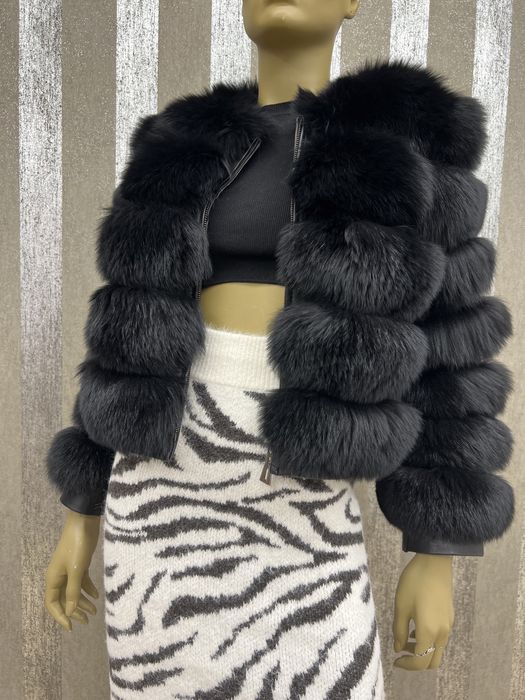 Haina din blana naturala de vulpe