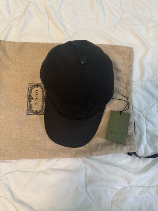 gucci gg monogram cap - negru (mărime s / 57 cm)