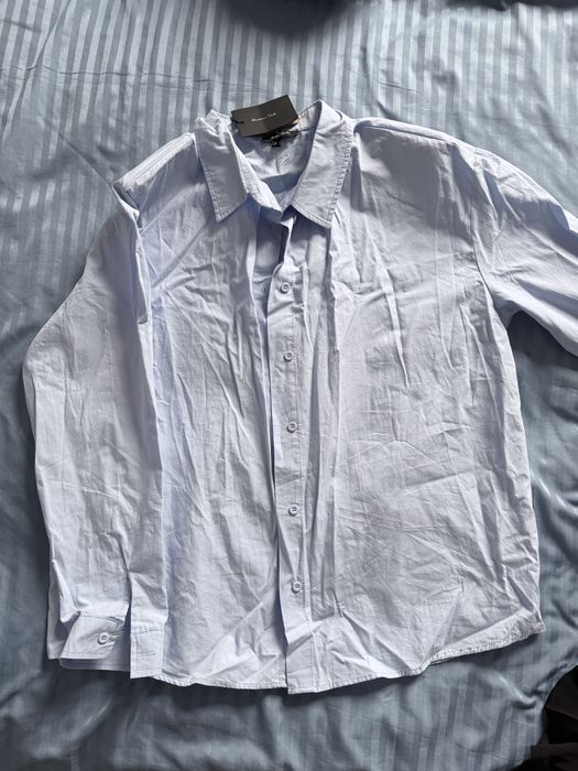 Рубашка голубая, massimo dutti