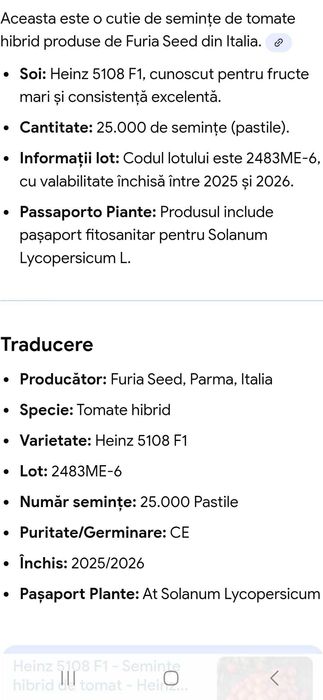 Vind urgent seminte de rosii