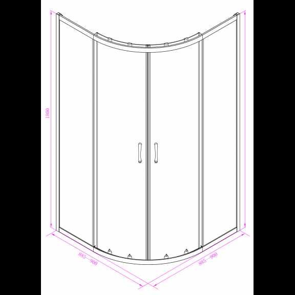 Душ кабини » ICS 585/31 NEW 90*90