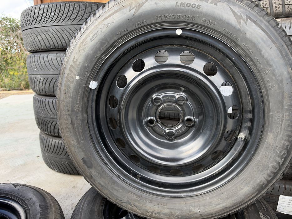 4бр. КАТО НОВИ Зимни Гуми 185/65R/15 -BRIDGESTONE/DOT:4622- С 15” Железни Джанти 5х100 за -TOYOTA/LEXUS/SUZUKI- 6.0Jx15H2, ET45