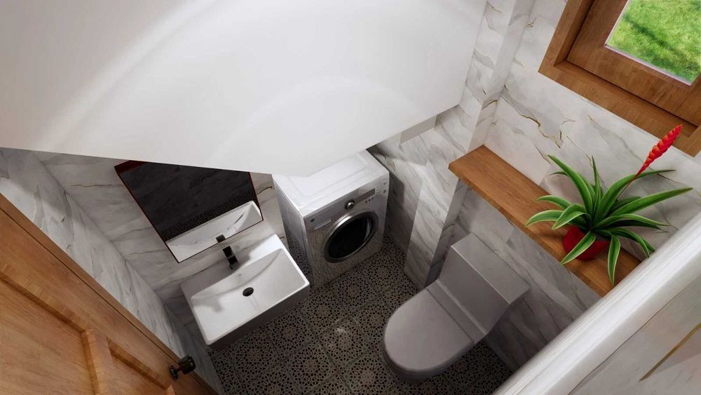 НА ИЗПЛАЩАНЕ - Евтина триетажна сглобяема къща с 2 спални, 54 кв. м