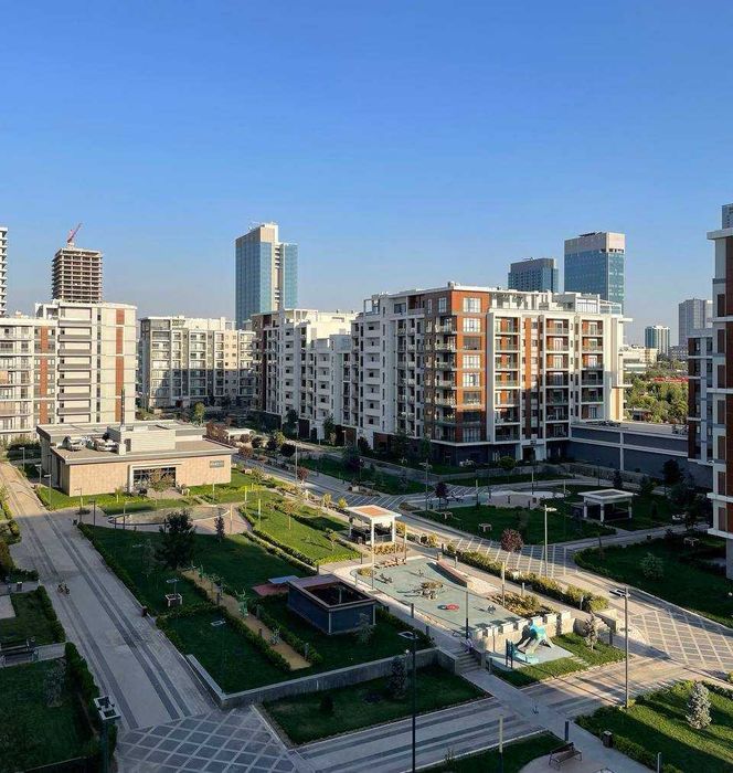 Gardens Tashkent City двушка ЕВРО ремонт, вид во двор