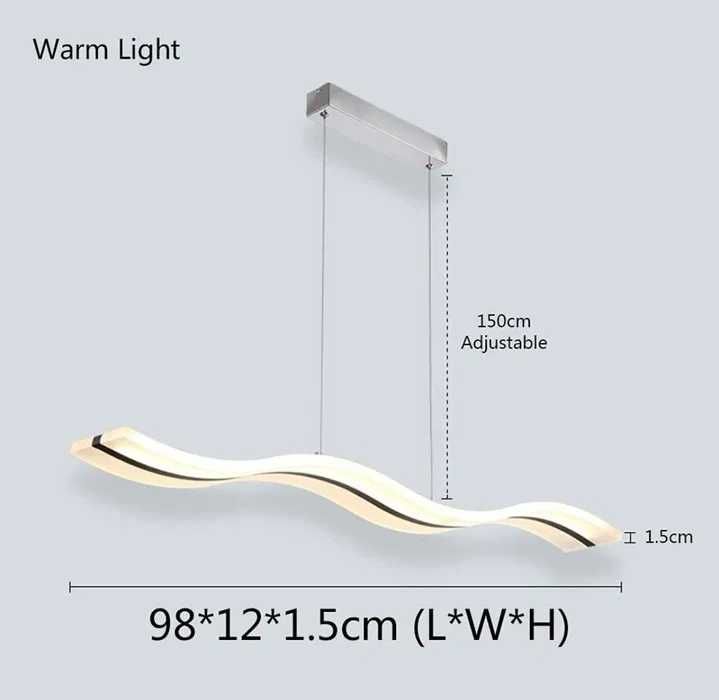 LED ЛЕД Дизайнерска Модерна вълнообразна висяща лампа с дистанционно