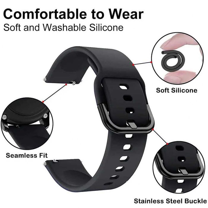 Curea silicon 22mm ceas Amazfit Bip 6 Bip 5 Unity GTR 4 3 2 47mm