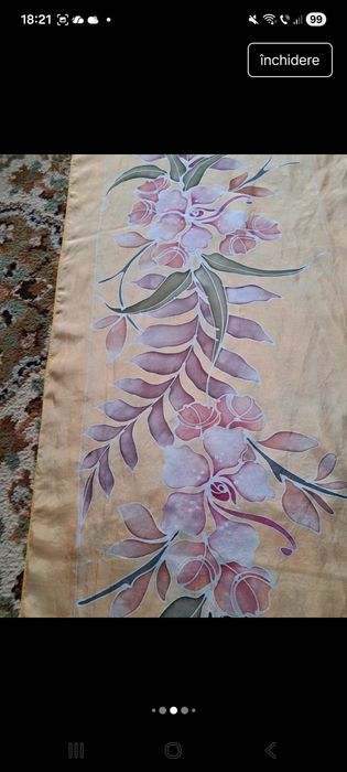 Eșarfă damă din mătase naturală,  NOU!( 183×44)