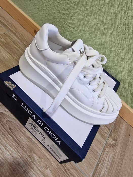 Senakers cu talpa înaltă din piele  pentru dama Luca di Gioia