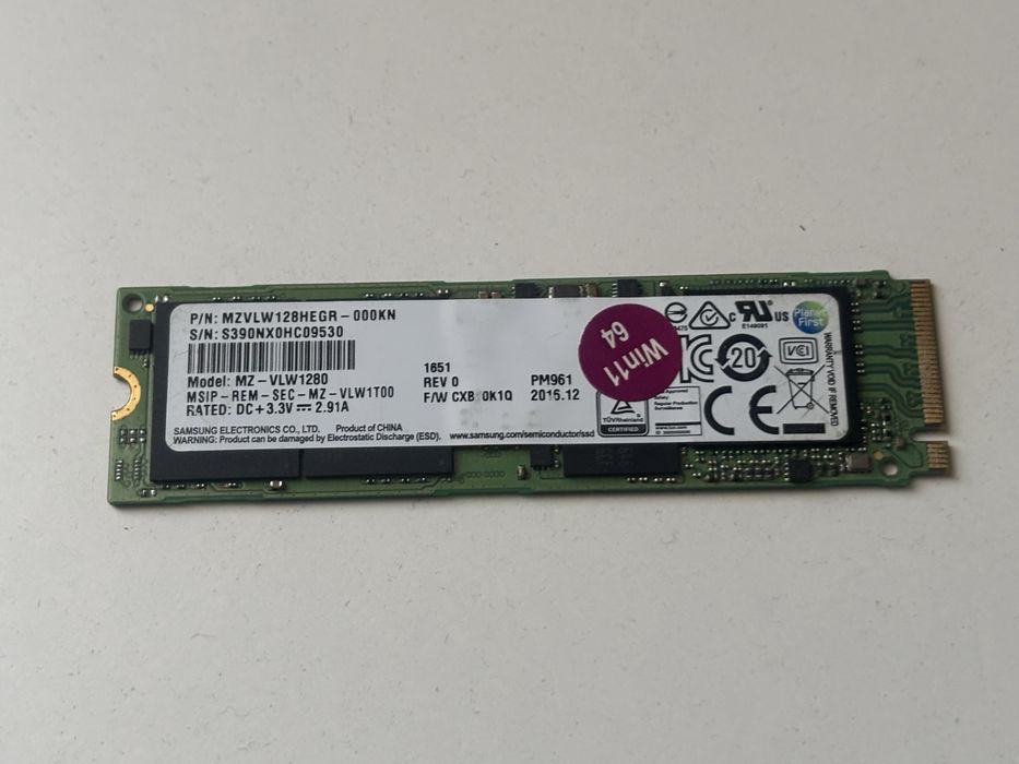 Жесткий диск SSD Samsung 128gb nvme