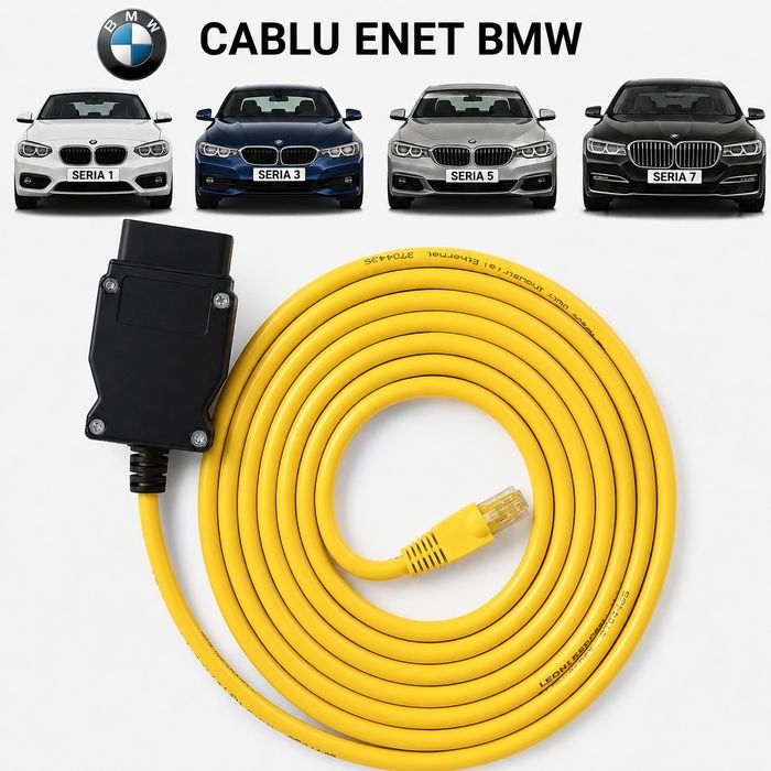 Cablu ENET pentru BMW Seria F, E SYS ISTA+ ICOM Bimmerlink OBD Ethernet RJ45