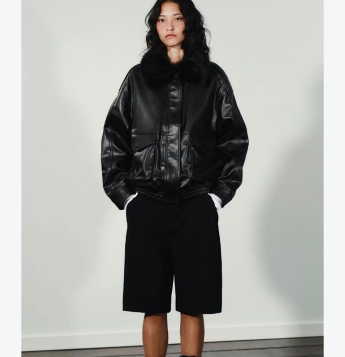 кожено бомбър яке Zara