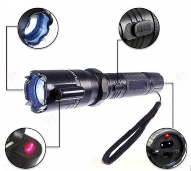 Lanterna, Laser și Electrosoc 3in1 ( încărcare pe priza cu acumulator )