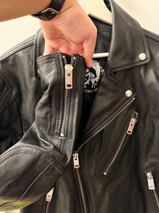 Оригинално мъжко кожено яке Diesel XL – 100% Lambskin – като ново