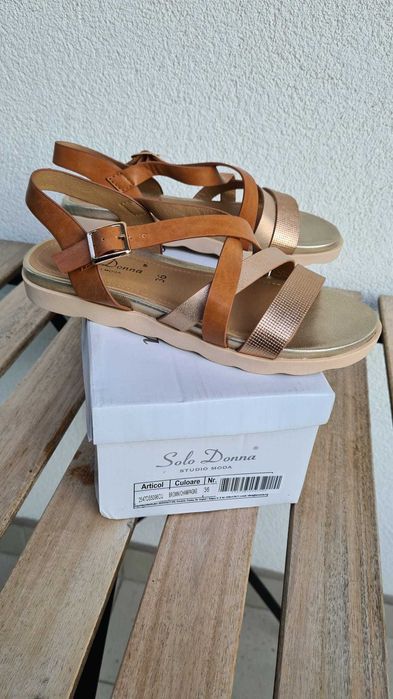Sandale noi BENVENUTI Solo Donna, mărimea 36, Maro & Nude