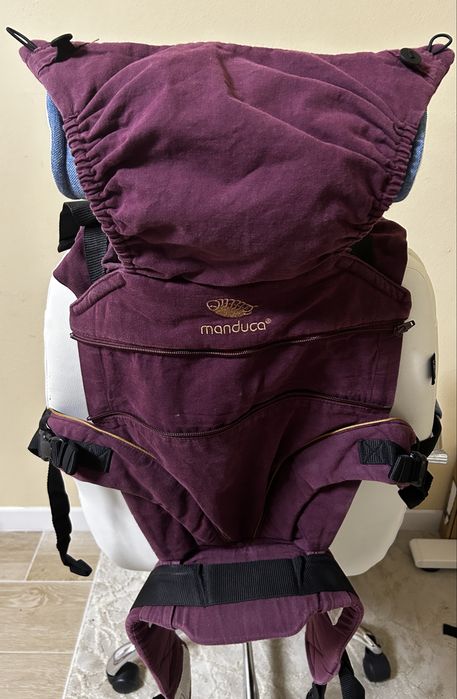 Marsupiu Manduca XT Denim Berry, pana la 20 kg, 3 pozitii