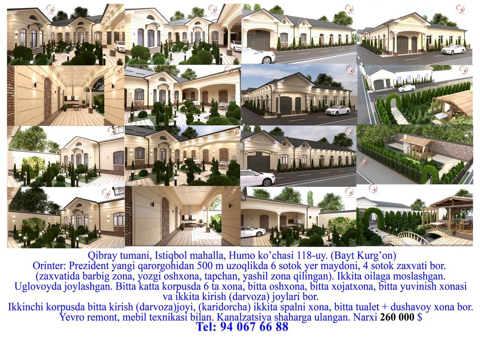 Mebel texnikasi bilan xar bir xonada konitsioner bor 8xona 3ta xojaxon