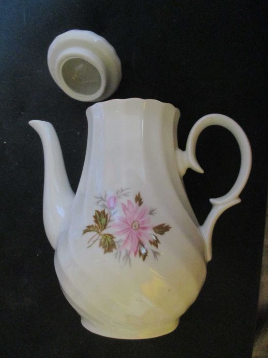 Сет порцелан, чайник и латиера, "Горски слез"