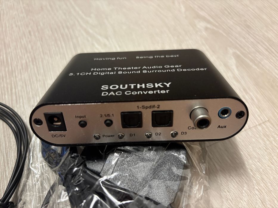 Decoder Audio 5.1 Dolby Digital DTS – SPDIF Optic/Coaxial la 6 RCA Analogice