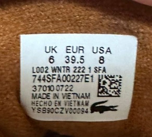 Зимние кроссовки Lacoste