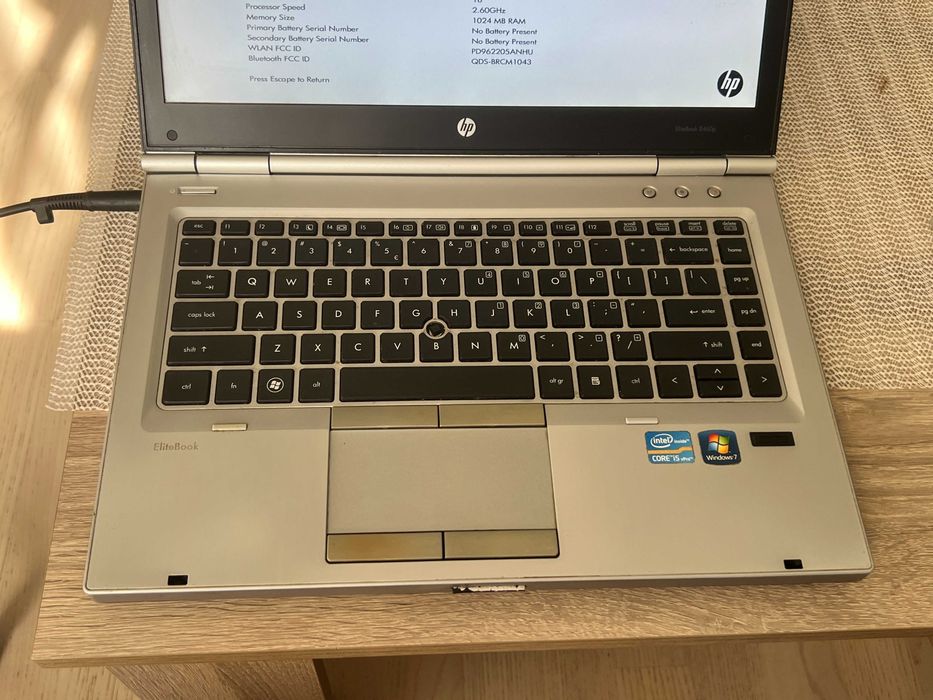 Laptop HP EliteBook 8460p i5-2520M – fără HDD, RAM, baterie