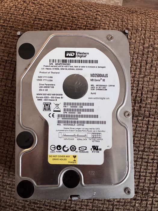 Hard Disk HDD 3.5" Western Digital Caviar SE 250GB SATA
