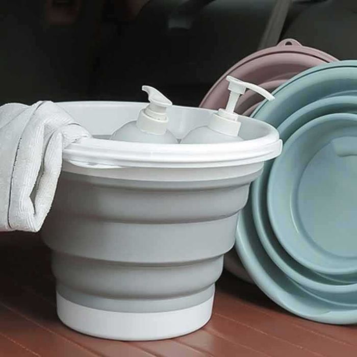 Силиконова сгъваема кофа 10L с подсилена конструкция