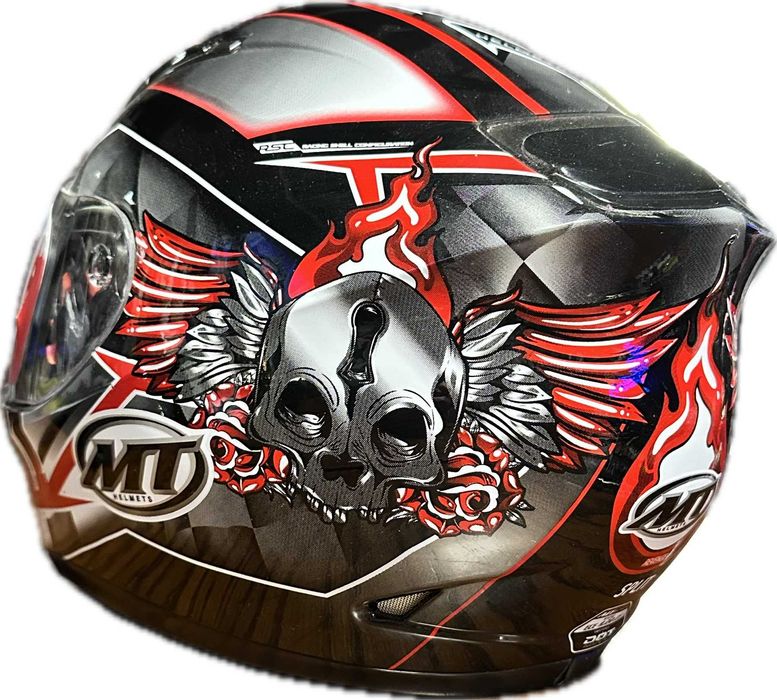 ПРОМОЦИЯ! 159лв КАСКА MT REVENGE  SKULL гланц 225 НА 159лв каска XS/S