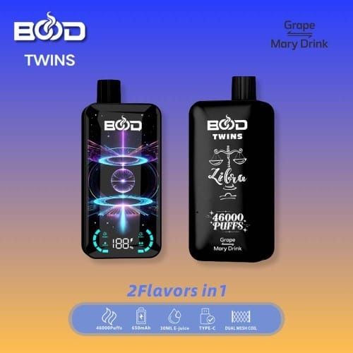 Vape Premium BOOD Twins 46000 Puffs Dual Flavor 2 Arome