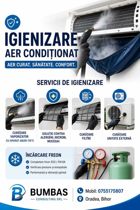 igienizare, curatare aer conditionat AC Oradea