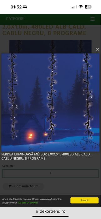 Instalatie luminoasa  Meteor cluster