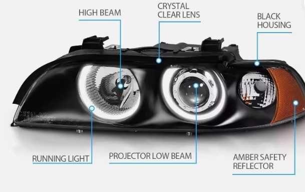 Комплект тунинг фарове с Angel Eyes за BMW 5-та серия E39 1997–2003г.