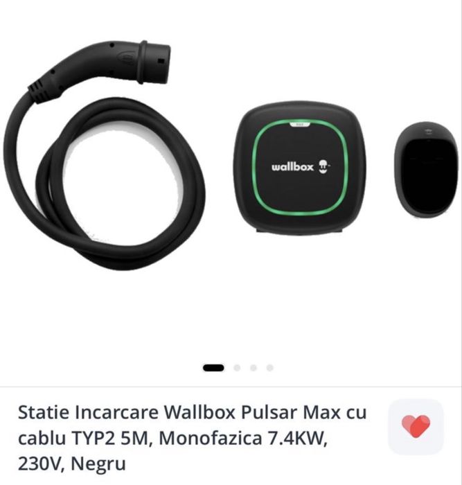 Statie incarcare auto Wallbox pulsar max 7.4 monofazata