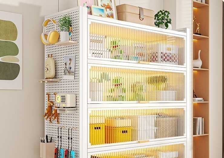 Ochiladigan eshikli kitob javoni/chang va namlikdan himoya