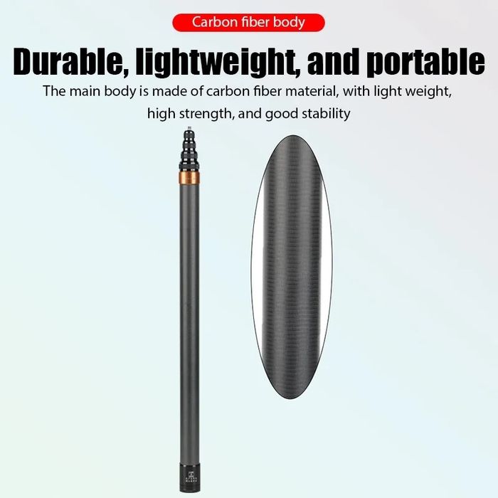 Selfie Stick Carbon Invizibil 3M, Insta360 X5,X4,X3,X2, ONE, GoPro - N