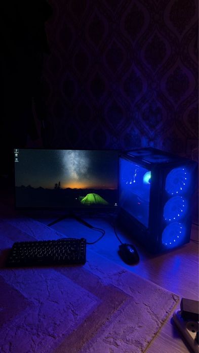 Мощный игровой компьютер с монитором, i5 10400, 1660 super, 16 oz