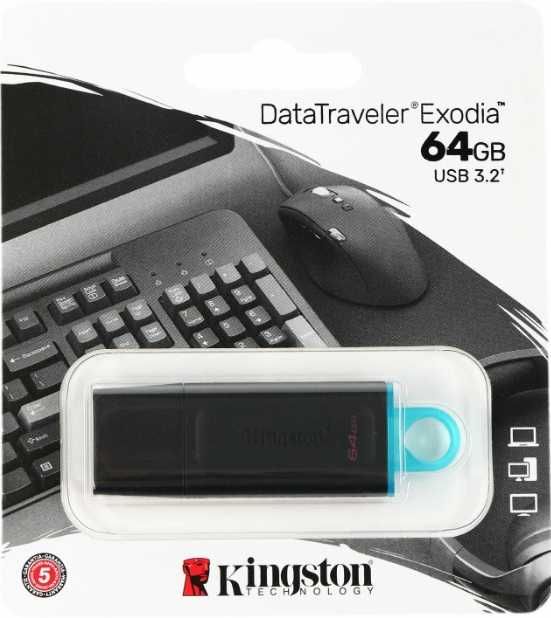 Флешка Kingston DataTraveler Exodia, объемом 64 GB, USB 3.2 USA(США)
